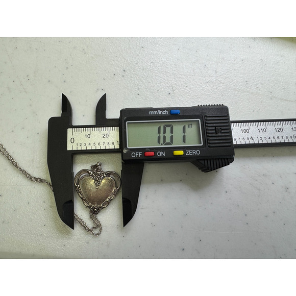 1976 Towle 925 Sterling Silver Heart Pendant Charm w/ Spiedel Chain Necklace 18" - Picture 7 of 8